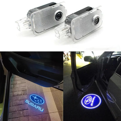 2pcs Car Door Welcome Light Auto LED Projector Decorative Lamp for Subaru XV Forester Outback Impreza Legacy Tribeca Accessoires