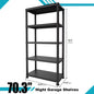 5-Layer Black Plastic Storage Rack Heavy Duty Adjustable Shelving Unit Sturdy Organizer for Home Kitchen Basement Garage Utility