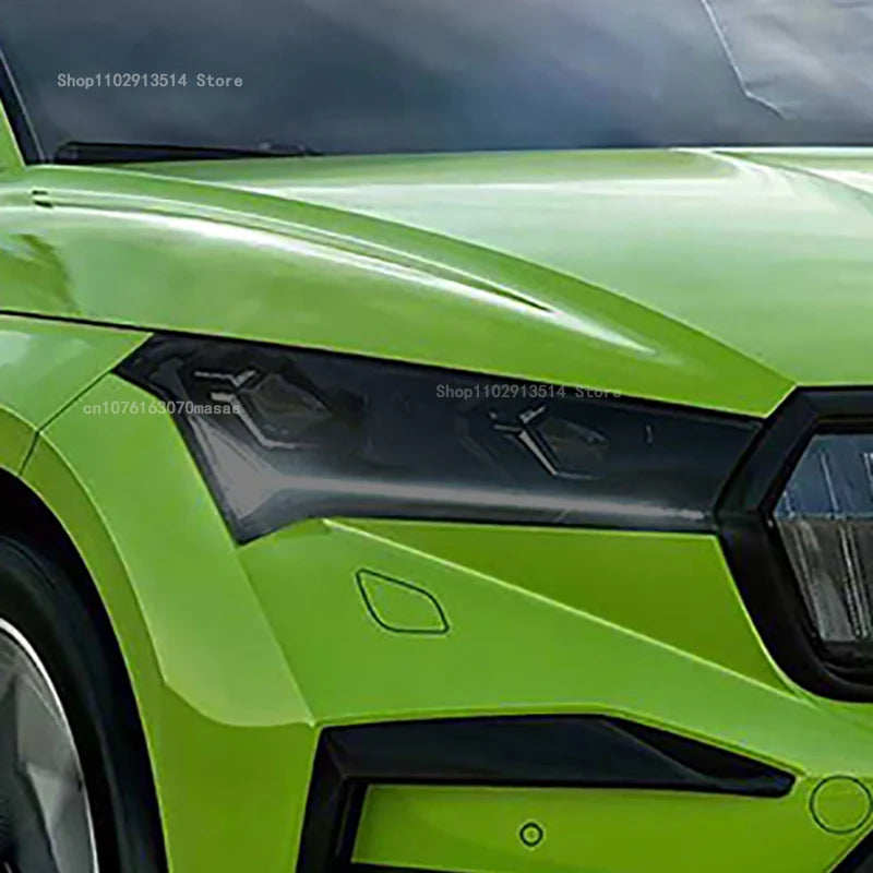 For Skoda ENYAQ iV 2021 2024 Car Headlight Protective Film Vinyl Restoration Transparent Black TPU Car Light Repair Sticker