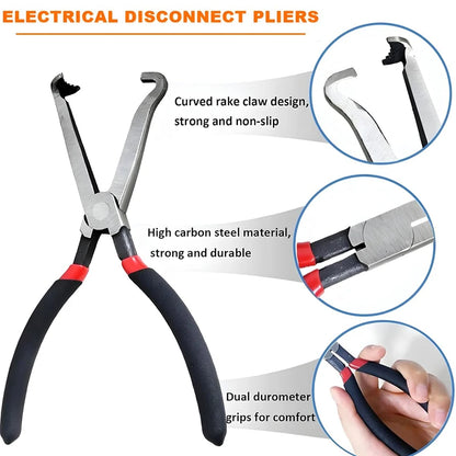 NEW 8" 60-Degree Electrical Disconnect Pliers For Automotive Connectors & Sensors - Angled Wire Plug Removal Tool