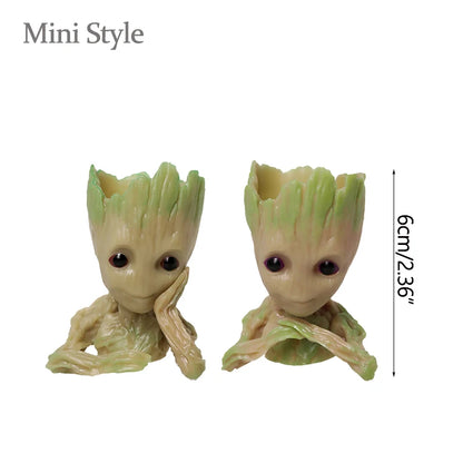 Home Garden Decoration Groot Flower Pot Baby Tree Man Miniature Model Anime Figure Ornament Home Supplies Crafts Kids Toys