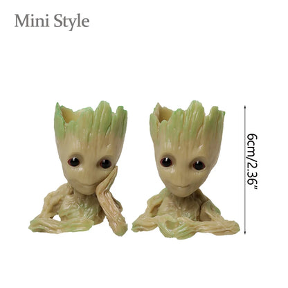 Home Garden Decoration Groot Flower Pot Baby Tree Man Miniature Model Anime Figure Ornament Home Supplies Crafts Kids Toys