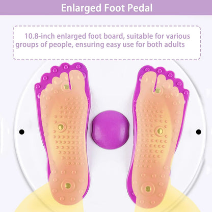 Purple Waist Twister Disc with LCD Counter, 360° Rotation Fitness Board for Weight Loss & Core Exercise