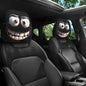 Personalized, funny, and fun car interior universal head cover, black and white head cover, car headrest, seat head cover